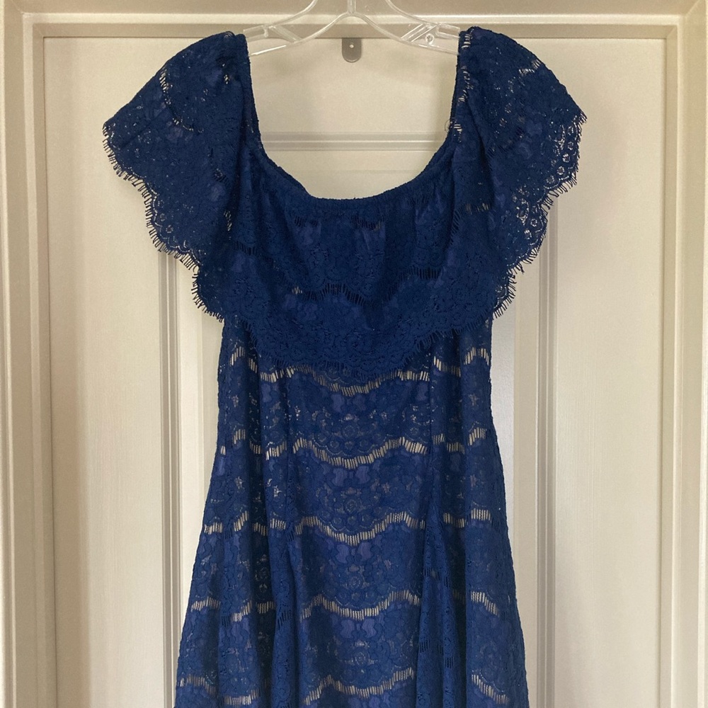 Royal Blue Lace Semiformal Dress